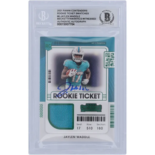 Lids Jaylen Waddle Miami Dolphins Autographed 2021 Panini Contenders Rookie  Ticket Swatches #RTS-JWA Beckett Fanatics Witnessed Authenticated 10 Rookie  Card