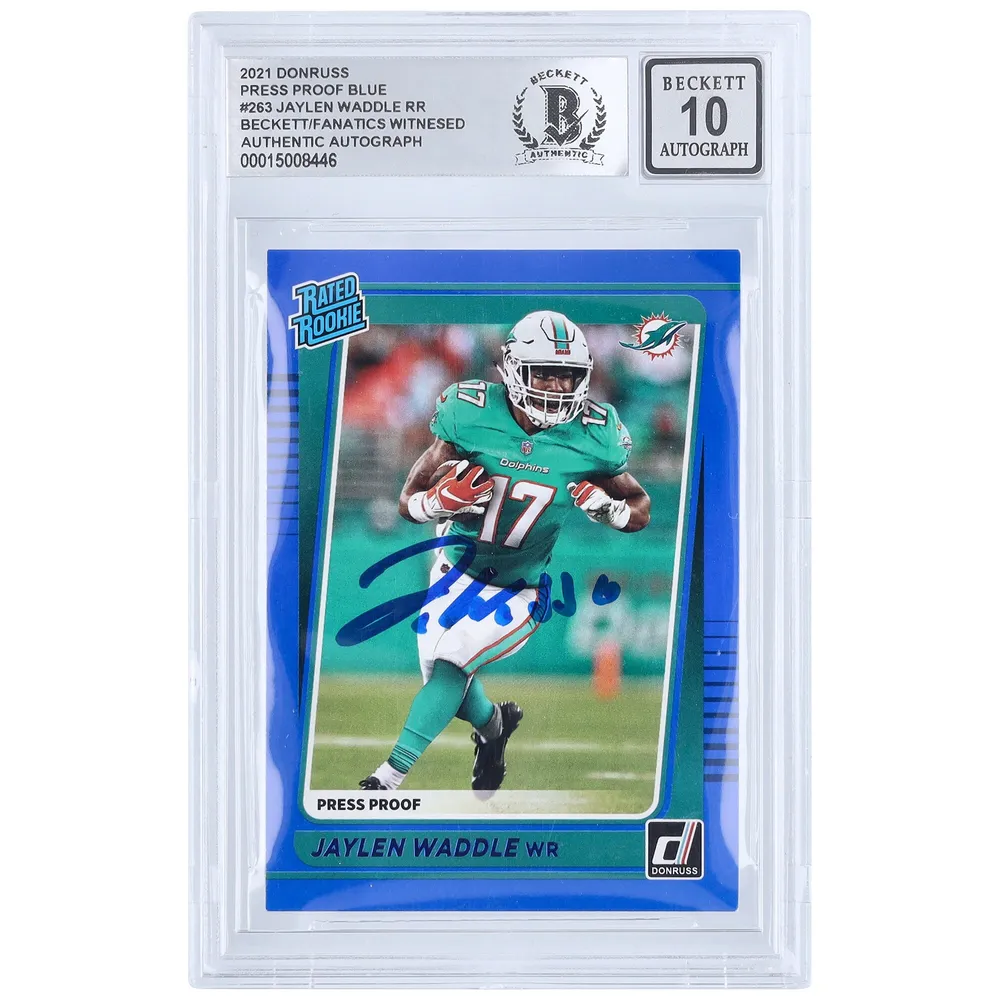 Elijah Moore New York Jets Autographed 2021 Panini Donruss Optic Rated Rookie #216 Beckett Fanatics Witnessed Authenticated Card