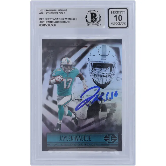 Jaylen Waddle Miami Dolphins Autographed 2021 Panini Obsidian Trifecta  Electric Etch Orange #TM-JW #66/75