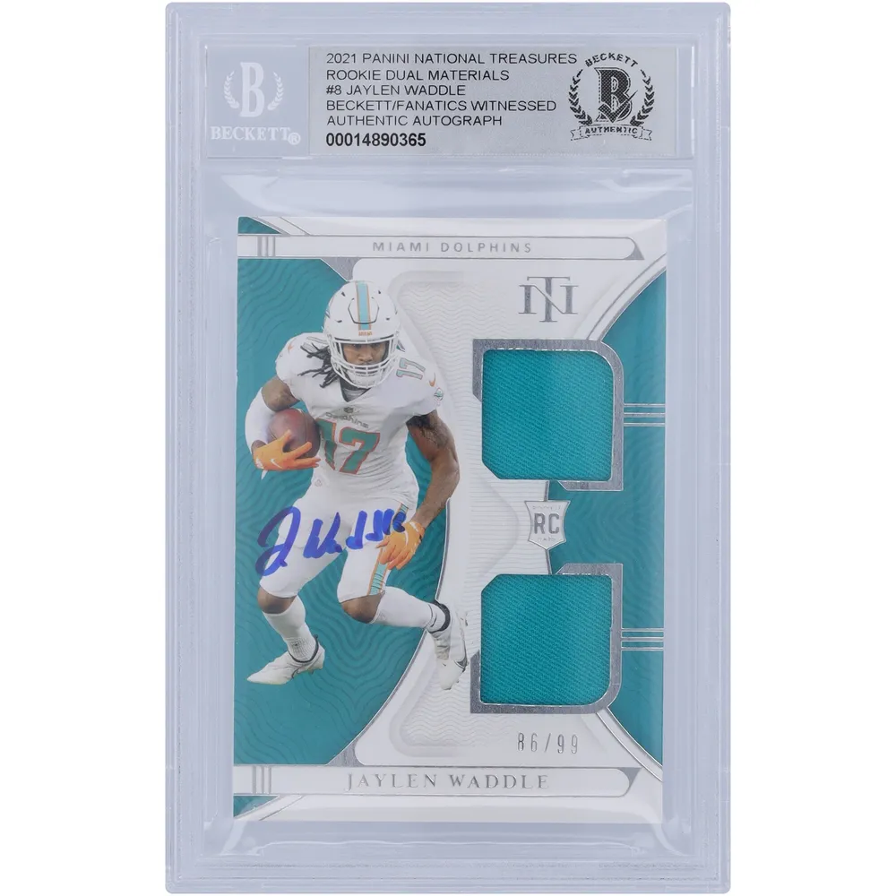 Jaylen Waddle Miami Dolphins Autographed 2021 Panini Illusions #66 Beckett  Fanatics Witnessed Authenticated 10 Rookie Card