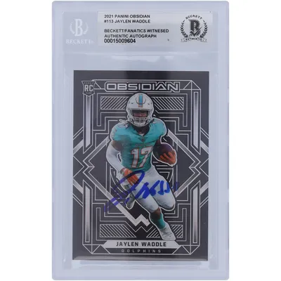 Jaylen Waddle Miami Dolphins Autographed 2021 Panini Obsidian #113 Beckett Fanatics Witnessed Authenticated 10 Rookie Card