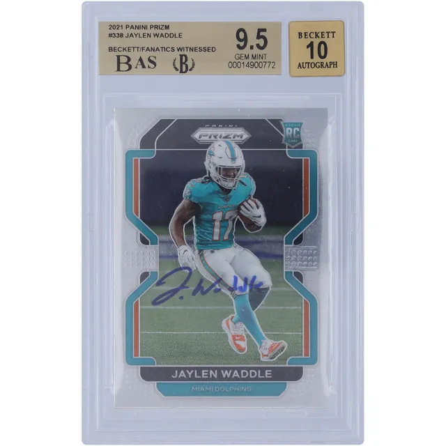 C 2021 PANINI PRIZM JAYLEN WADDLE RC ORANGE DISCO PRIZM #338 - MIAMI  DOLPHINES