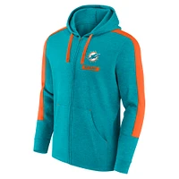 Men's Fanatics  Aqua Miami Dolphins Gains Full-Zip Hoodie