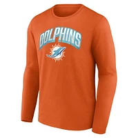 T-shirt à manches longues Fanatics orange Miami Dolphins pour hommes
