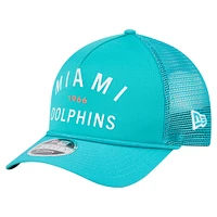 Casquette ajustable New Era Aqua Miami Dolphins Active Minimalist M-Crown A-Frame 9FORTY pour homme