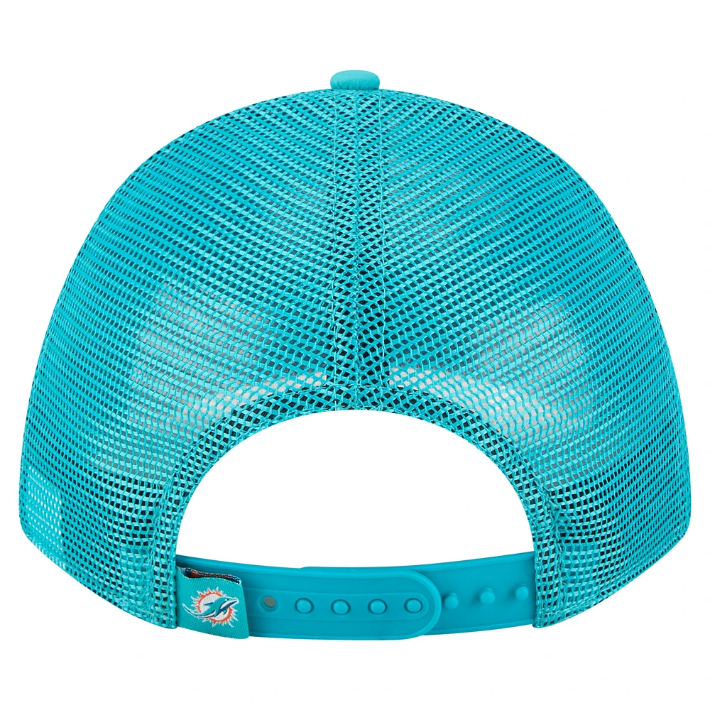 Casquette ajustable New Era Aqua Miami Dolphins Active Minimalist M-Crown A-Frame 9FORTY pour homme