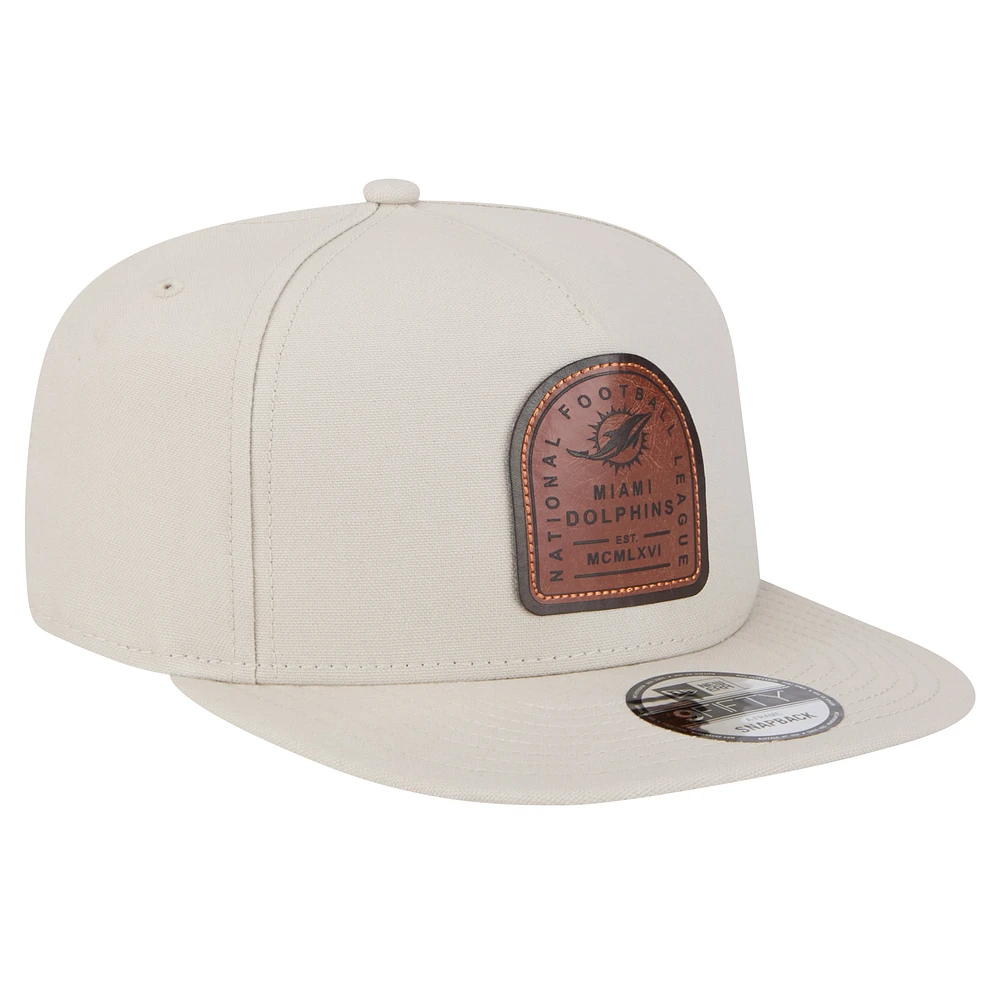Casquette Snapback Premier 9FIFTY des Dolphins de Miami New Era Stone pour homme