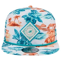 Casquette de golf à visière snapback blanche New Era Miami Dolphins Adventure pour homme