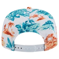 Casquette de golf à visière snapback blanche New Era Miami Dolphins Adventure pour homme