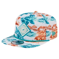 Casquette de golf à visière snapback blanche New Era Miami Dolphins Adventure pour homme