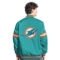Men's Starter  Aqua Miami Dolphins Scout Full-Snap Varsity Jacket