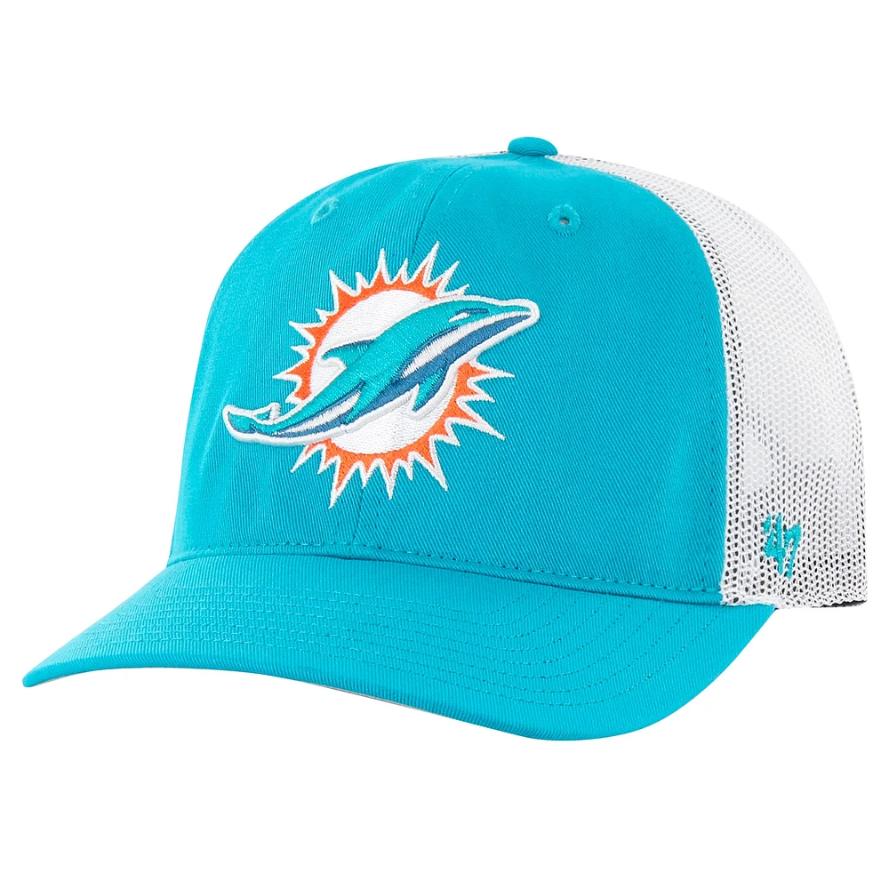 Men's '47 Aqua/White Miami Dolphins Team Unstructured Trucker Adjustable Hat