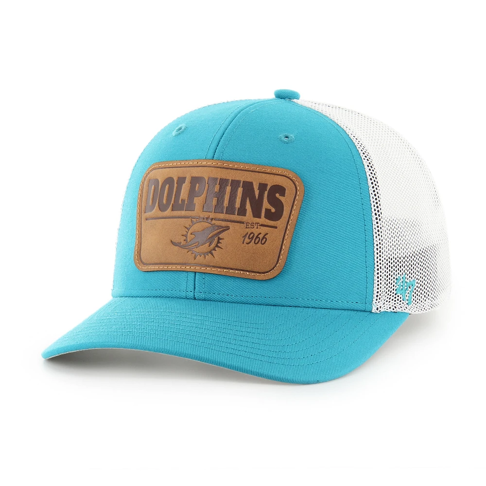 Casquette Thrash Trophy Flex '47 Aqua/Blanc Miami Dolphins pour homme