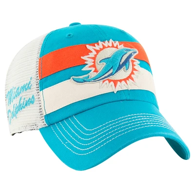 Men's '47 Aqua Miami Dolphins Clubhouse Boon Clean-Up Trucker Adjustable Hat