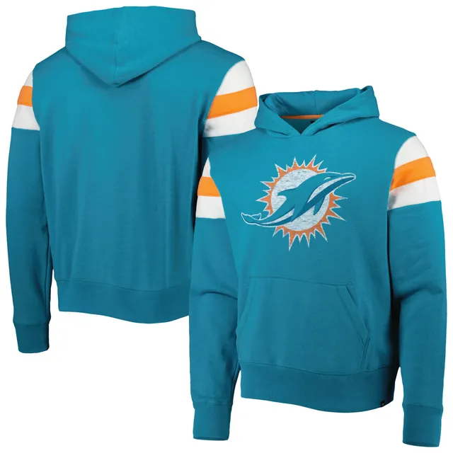 Men's Mitchell & Ness Aqua Miami Dolphins Postgame Short Sleeve Hoodie