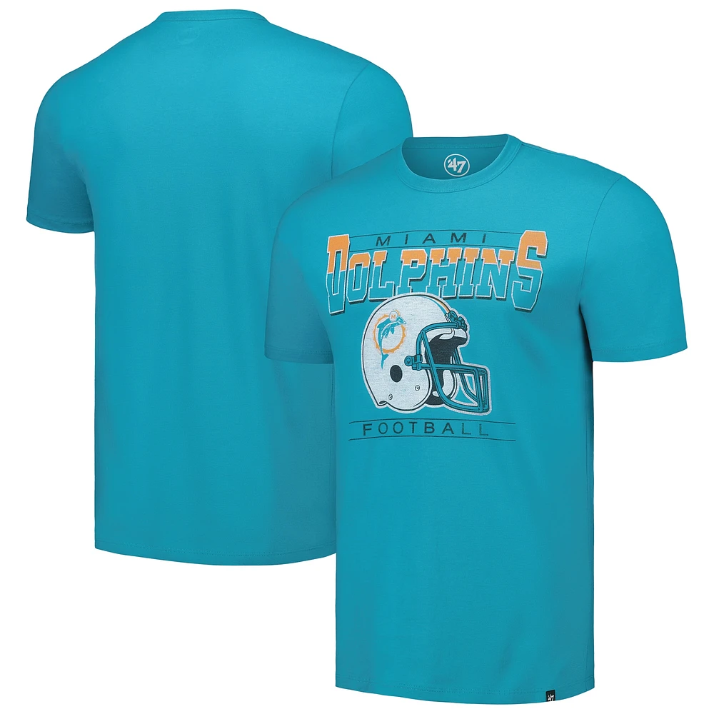 T-shirt '47 Aqua Miami Dolphins Time Lock Franklin pour hommes