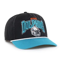 Men's '47 Black/Aqua Miami Dolphins Palermo Hitch Adjustable Hat