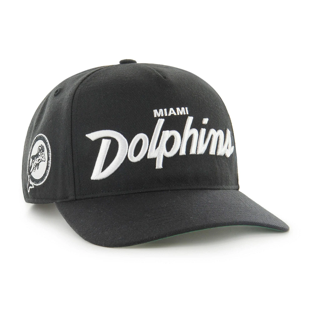 Men's '47 Black Miami Dolphins Attitude Hitch Relaxed Adjustable Hat