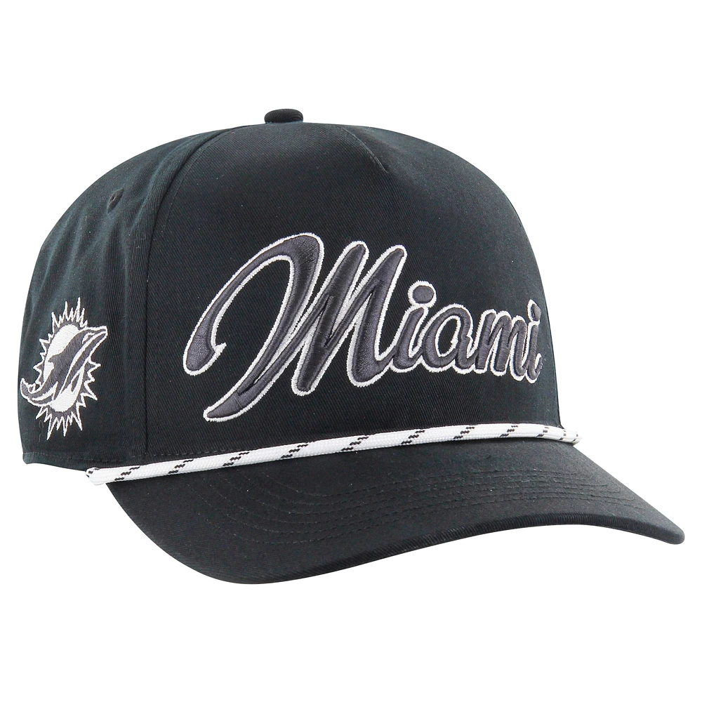 Casquette ajustable noire à motif moucheté pour homme Miami Dolphins '47