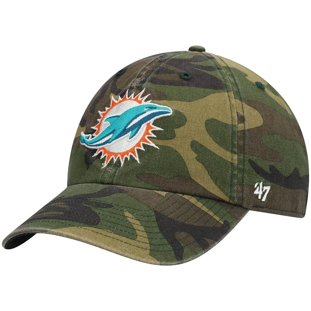 Casquette réglable '47 Camo Miami Dolphins Woodland Clean Up pour homme