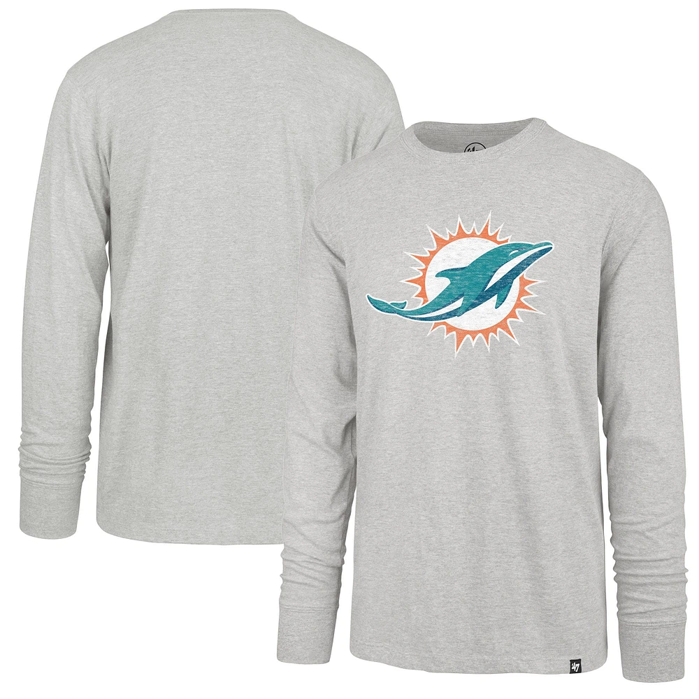 T-shirt à manches longues pour hommes '47 gris Miami Dolphins Premier Franklin