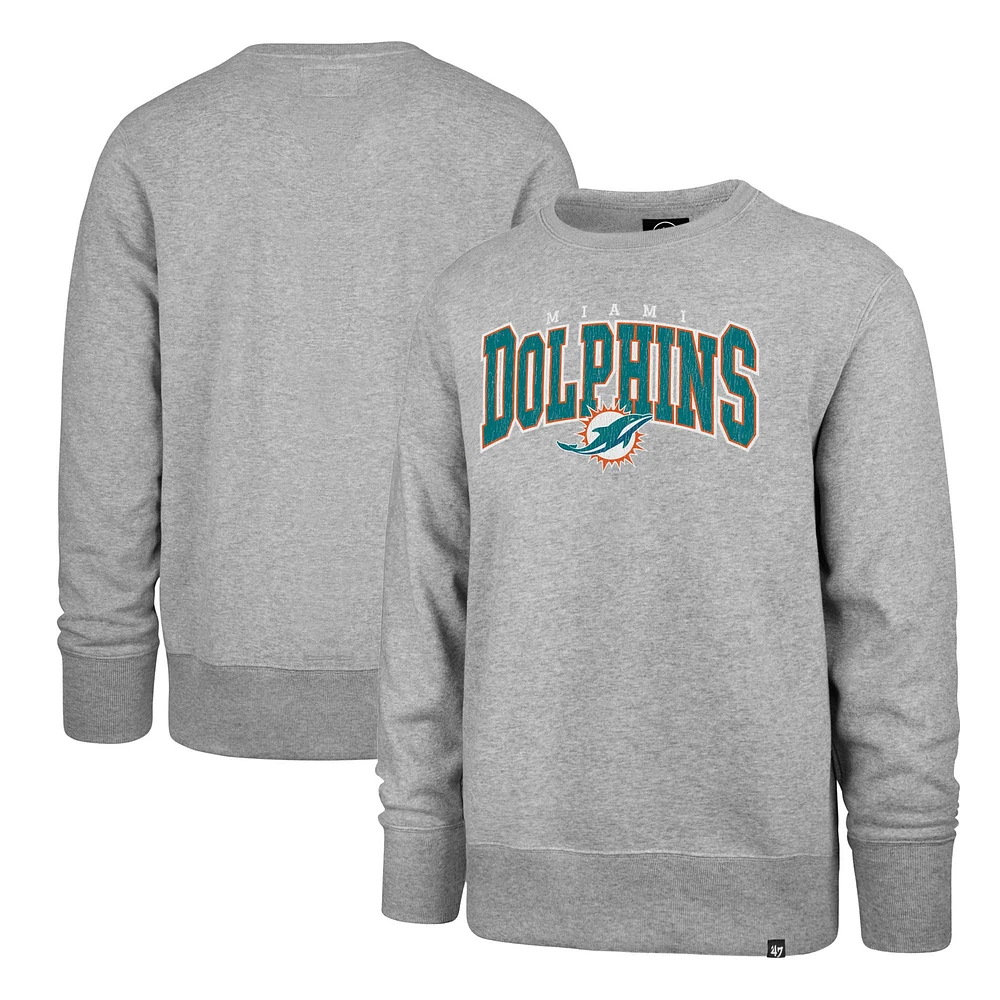 Sweat-shirt gris '47 pour hommes des Dolphins de Miami Varsity Block Headline