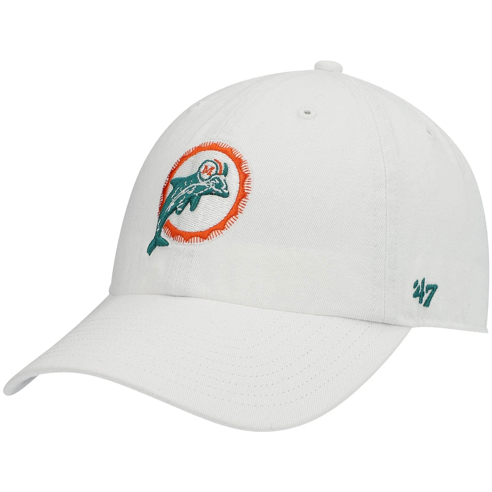 Casquette réglable '47 White Miami Dolphins Clean Up Legacy pour homme