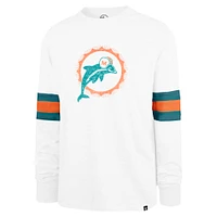 Men's '47 White Miami Dolphins Gridiron Throwback Premier Brex Long Sleeve T-Shirt