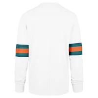 Men's '47 White Miami Dolphins Gridiron Throwback Premier Brex Long Sleeve T-Shirt