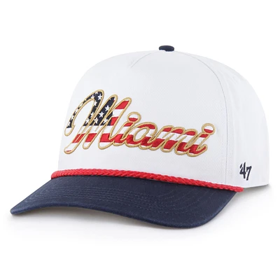 Casquette ajustable blanche patriotique des Dolphins de Miami 1947 pour homme