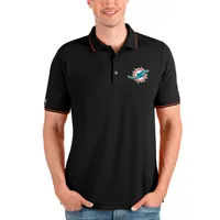 Men's Antigua White Miami Dolphins Team Logo Throwback Affluent Polo Size: Medium