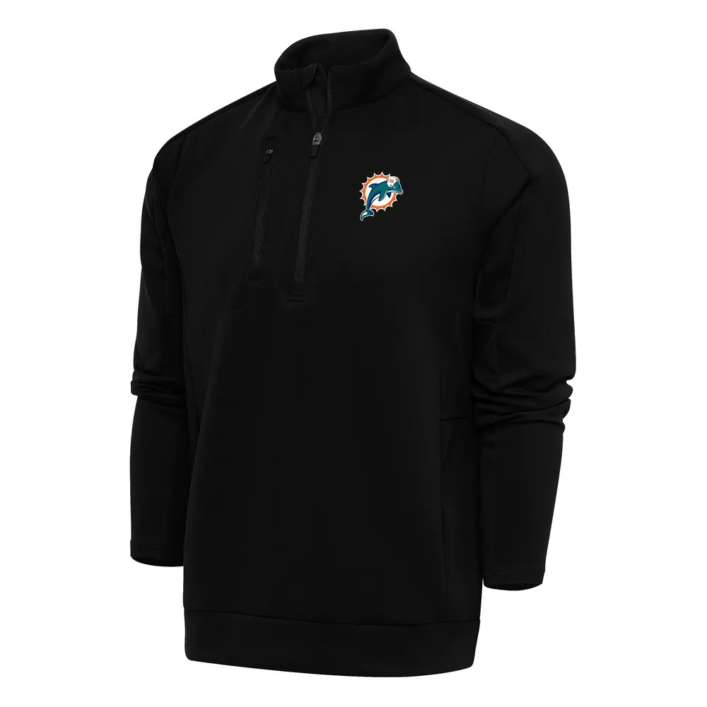 Men's Antigua White Miami Dolphins Victory Pullover Hoodie Size: 4XL