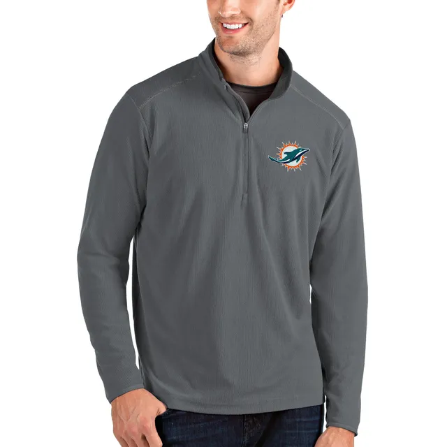 Lids Miami Dolphins Antigua Fortune Quarter-Zip Pullover Jacket - Oatmeal