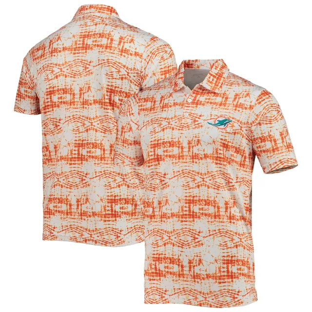 : Antigua Men's White/Steel Miami Dolphins Nova Polo