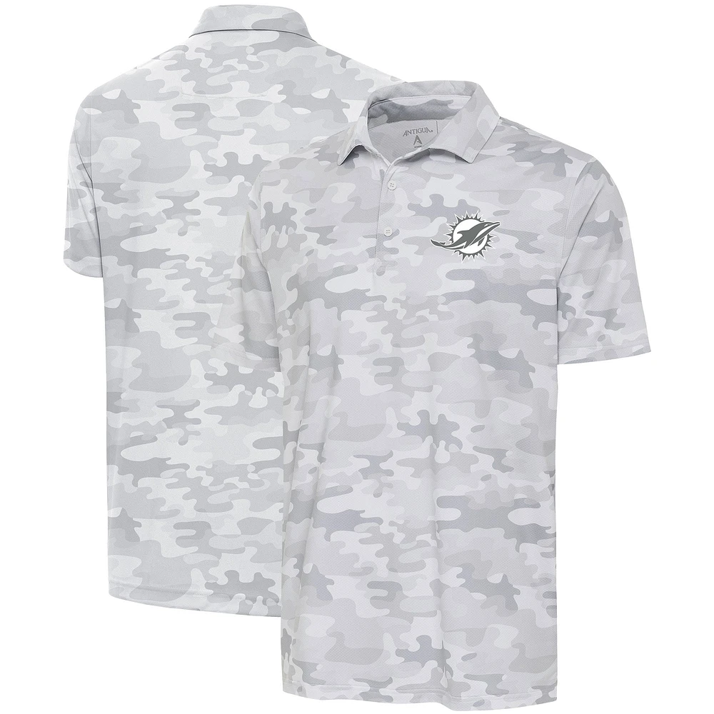 Polo Collide avec logo anthracite des Miami Dolphins d'Antigua blanc pour hommes