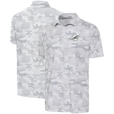 Polo Collide avec logo anthracite des Miami Dolphins d'Antigua blanc pour hommes