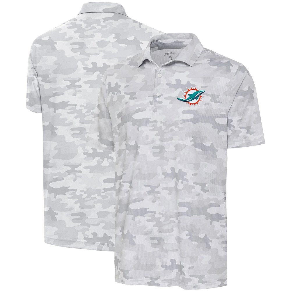 Men's Antigua White Miami Dolphins Collide Polo