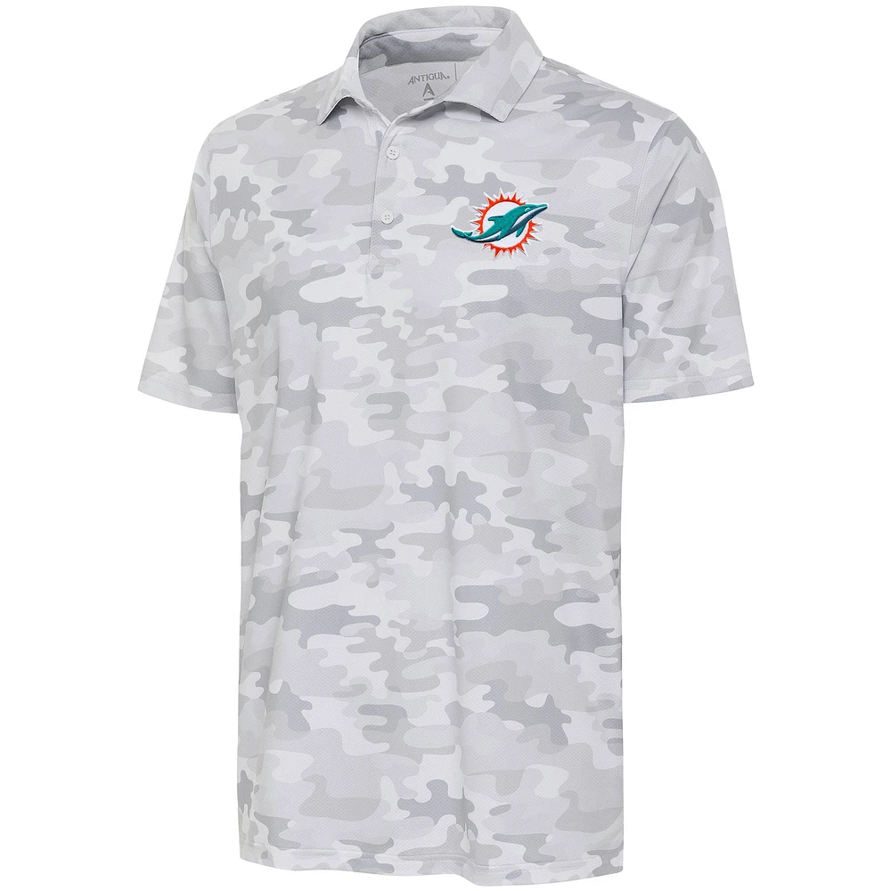 Men's Antigua White Miami Dolphins Collide Polo