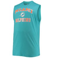 Men's Aqua Miami Dolphins Big & Tall Muscle Tank Top