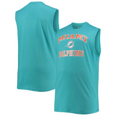 Men's Aqua Miami Dolphins Big & Tall Muscle Tank Top