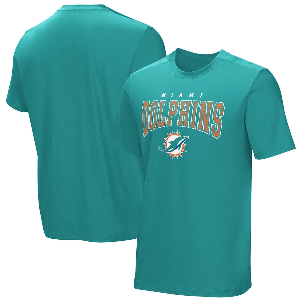 T-shirt adaptatif de l'équipe locale des Dolphins Miami Aqua pour hommes