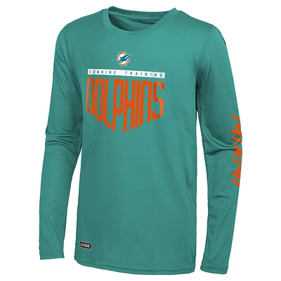 T-shirt à manches longues Aqua Miami Dolphins Impact pour homme