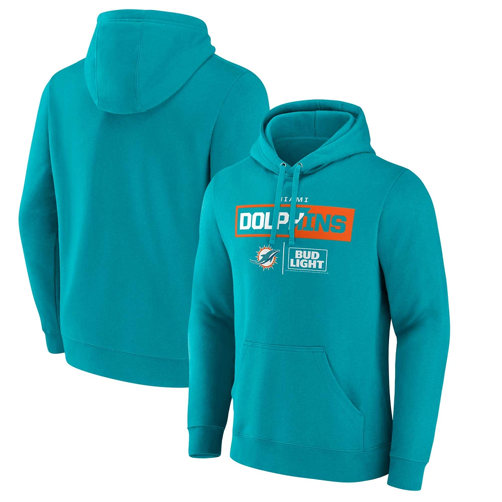 Men's Aqua Miami Dolphins NFL x Bud Light Pullover Hoodie