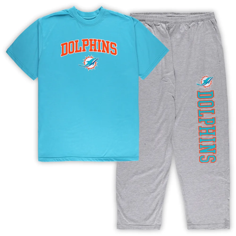 Men's Concepts Sport Navy/Heather Gray Denver Broncos Big & Tall T-Shirt Pajama Pants Sleep Set