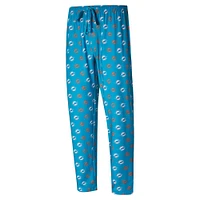 Men's Concepts Sport Aqua Miami Dolphins Record Allover Print Knit Pants