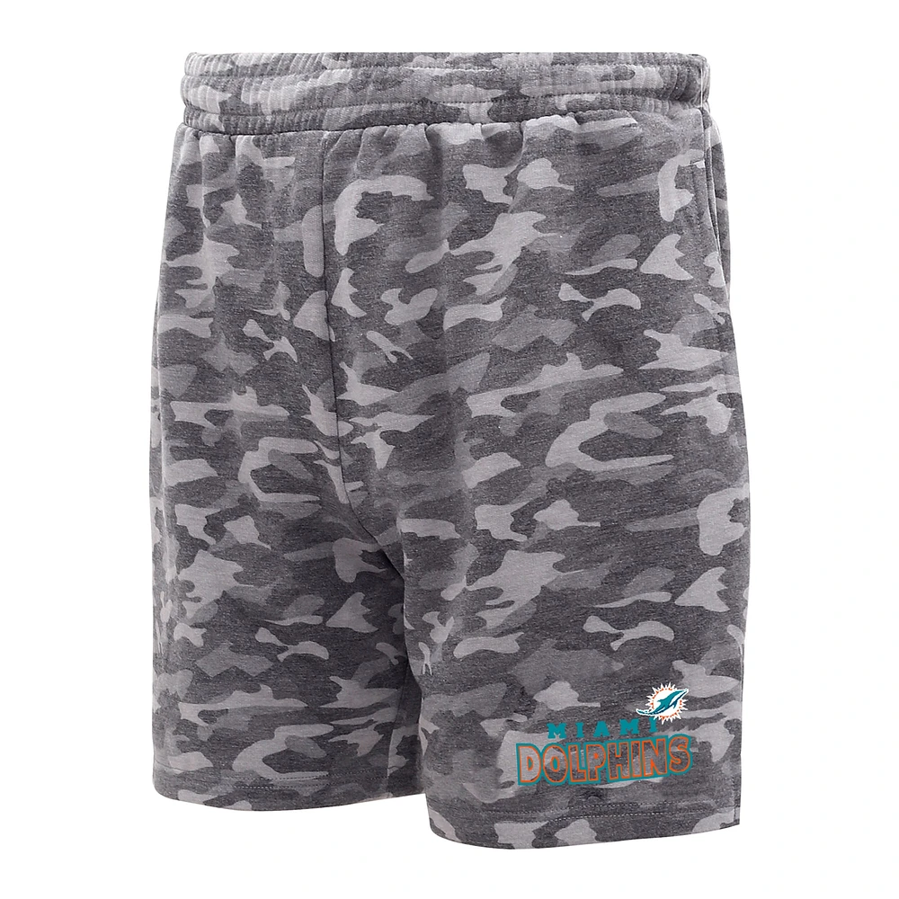 Short camouflage Biscayne Concepts Sport Charcoal Miami Dolphins pour hommes