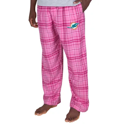 Miami Dolphins Concepts Sport Ultimate Plaid Flannel Pajama Pants - Pink
