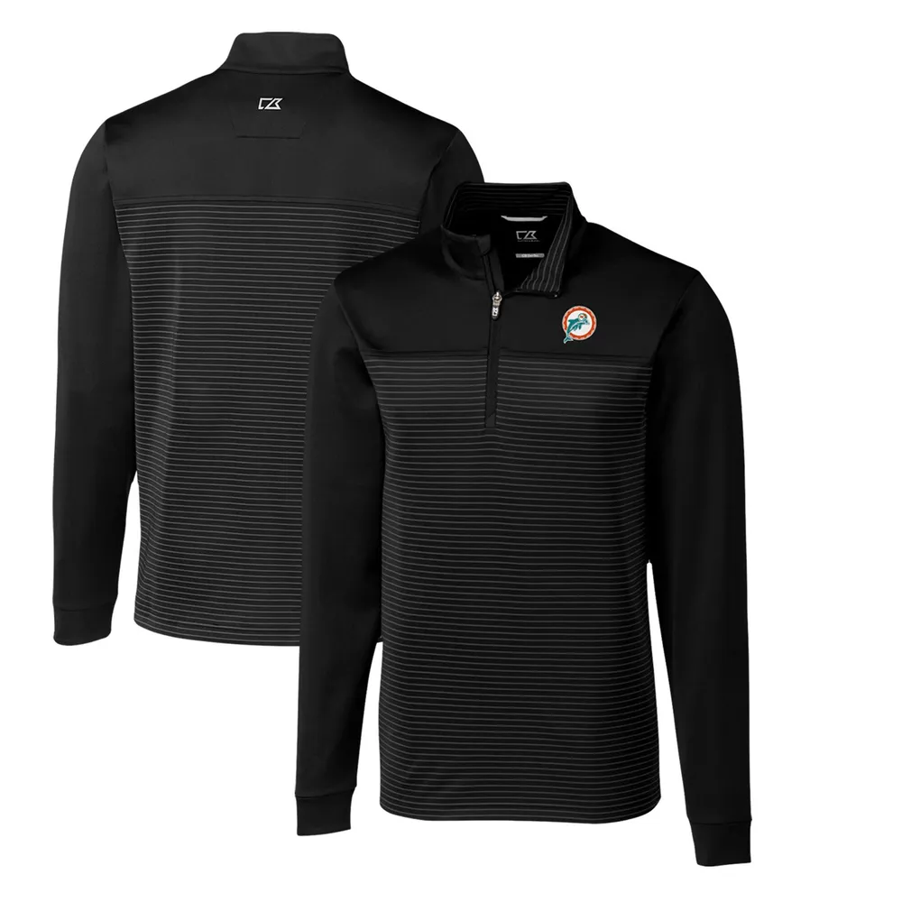 Lids Miami Dolphins Cutter & Buck Throwback Logo Traverse Stripe Stretch  Quarter-Zip Pullover Top