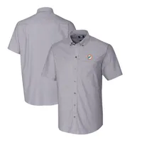 Boston Red Sox Cutter & Buck Big Tall Stretch Oxford Long Sleeve Button-Down Shirt - Charcoal