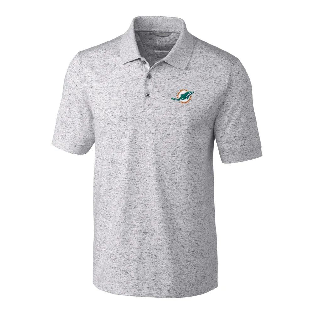 Miami Dolphins Cutter & Buck Advantage Tri-Blend Pique Big & Tall Throwback  Polo - White